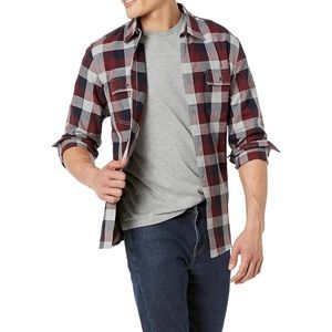 Goodthreads Men's Standard-Fit Long-Sleeve Plaid Herringbone Shirt